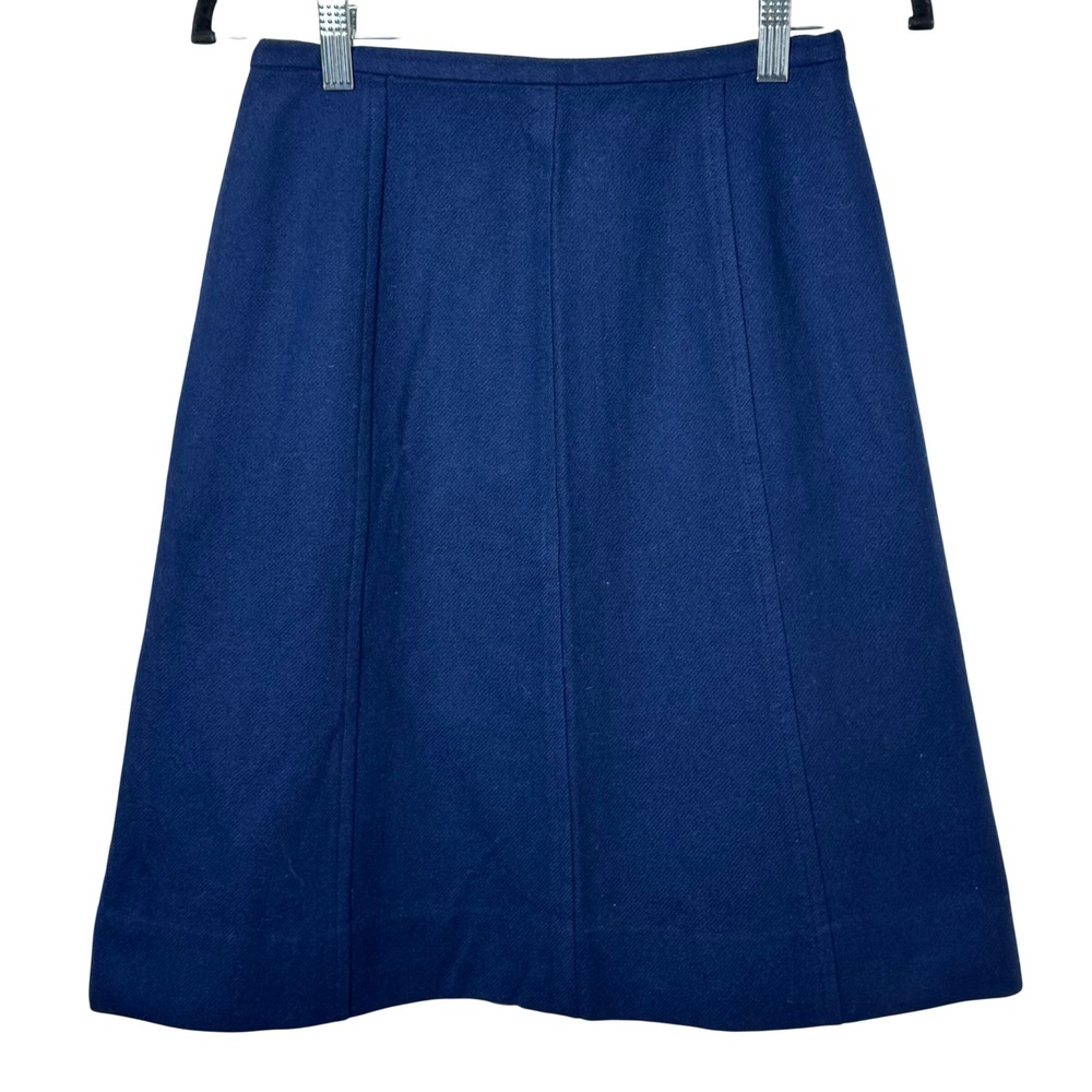 Century of Boston‎ A-Line Skirt Women S Blue Wool Vintage Paneled Mid Length